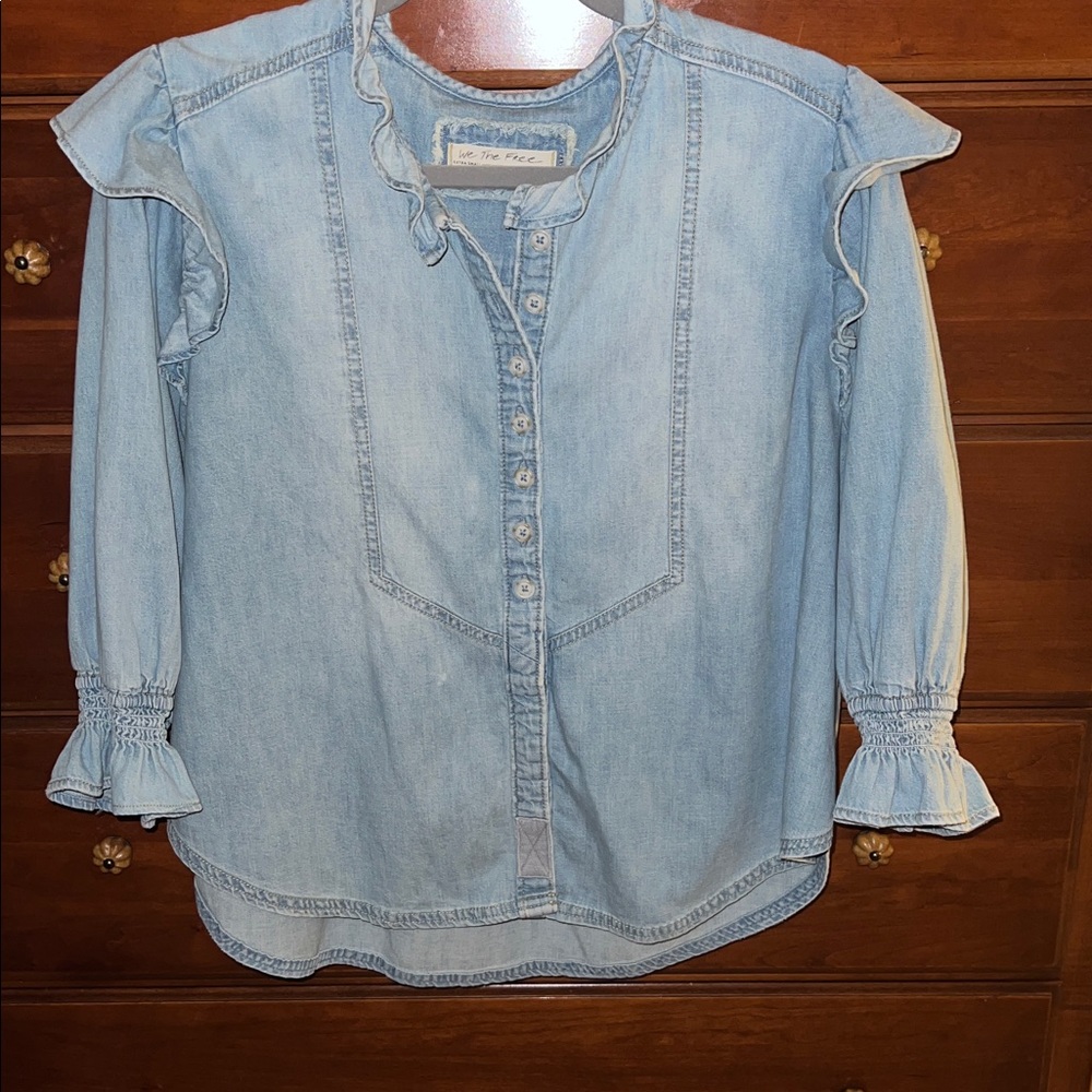 We The Free Louise Denim Button-Up Shirt - Picture 5 of 7